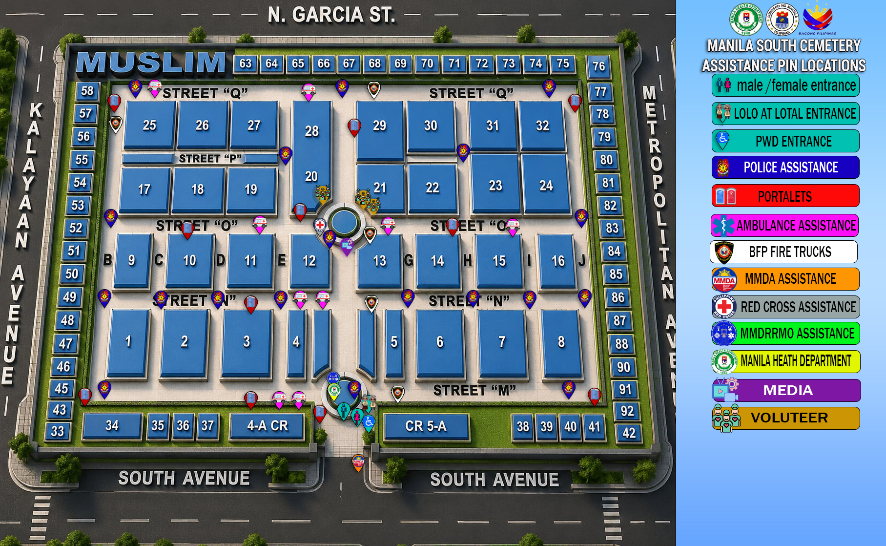 Manila South Cemetery Map